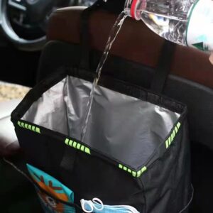2 in 1 Car Trash Can Organizer with Storage Pockets